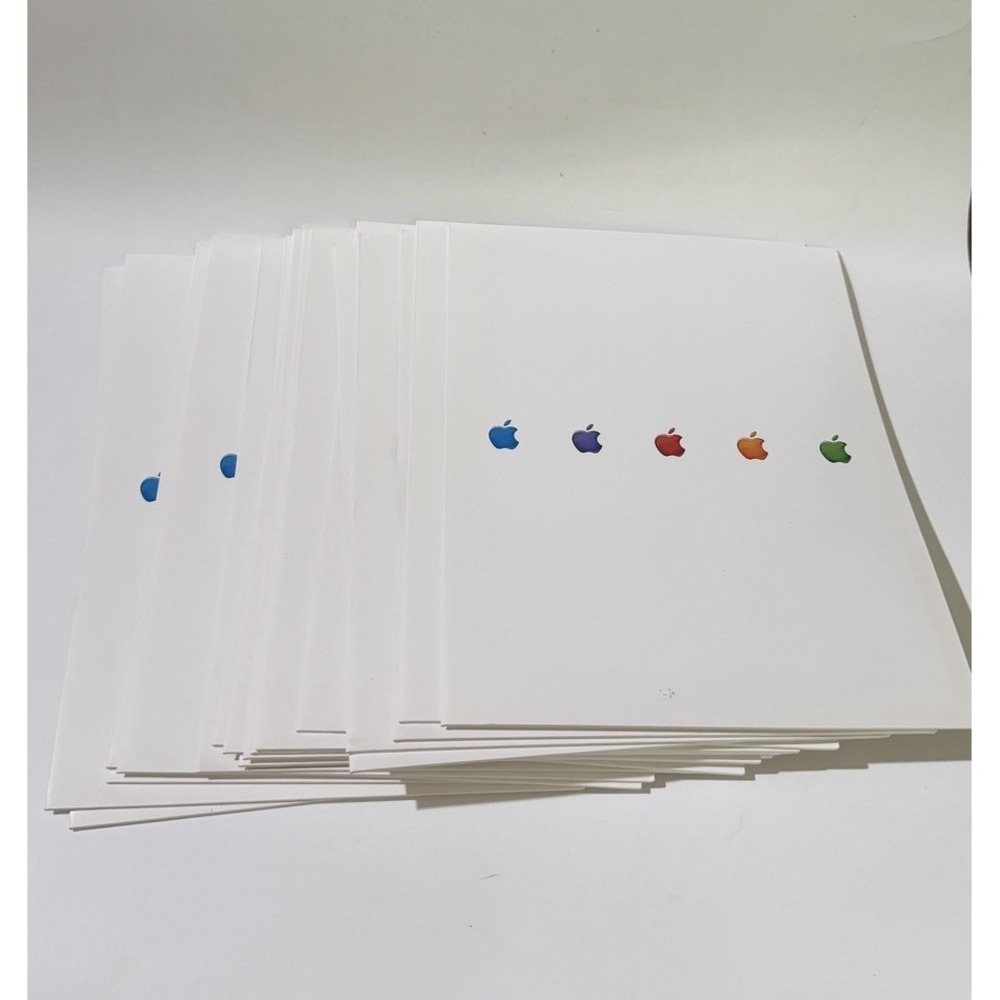 90s Apple School Folders Paper Holder White Rainbow Multi Color Logo 18 Lot